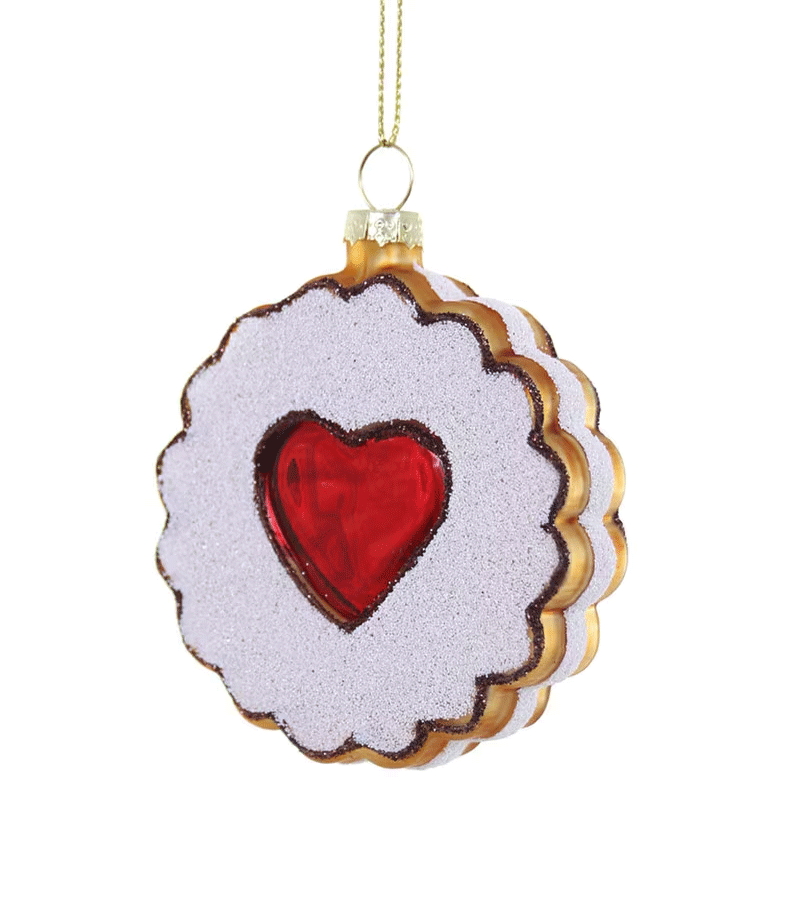 Linzer Heart Cookie Glass Ornament by Cody Foster