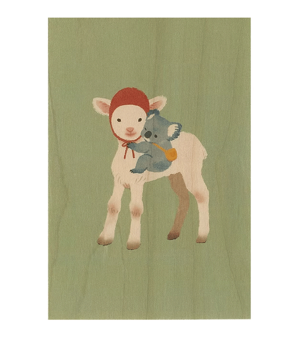 Lamb and Koala Little Animals Wooden Card by WOODHI