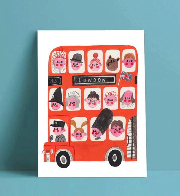 A4 London Bus Print by Daria Solak Illustrations