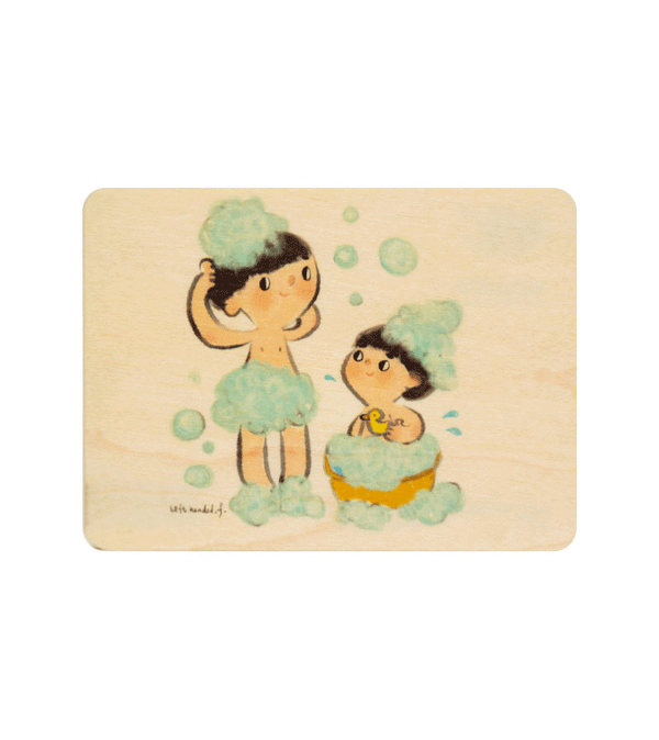 Lu Yu Ling Bubble Bath Mini Wooden Card by WOODHI