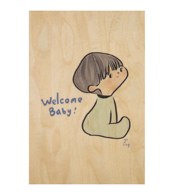 Lu Yu Ling Welcome Baby Wooden Card by WOODHI