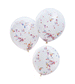 Double Layered White and Rainbow Confetti Balloon Bundle by Ginger ray