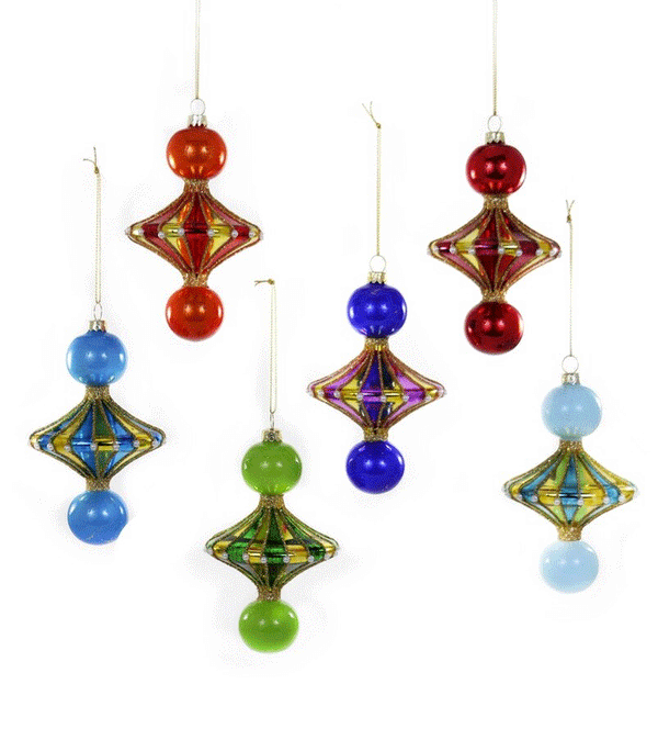 Merry and Bright Spindle Glass Ornament by Cody Foster