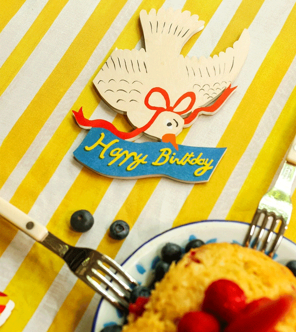 Mini Happy Birthday Bird Die Cut Card by Isatopia
