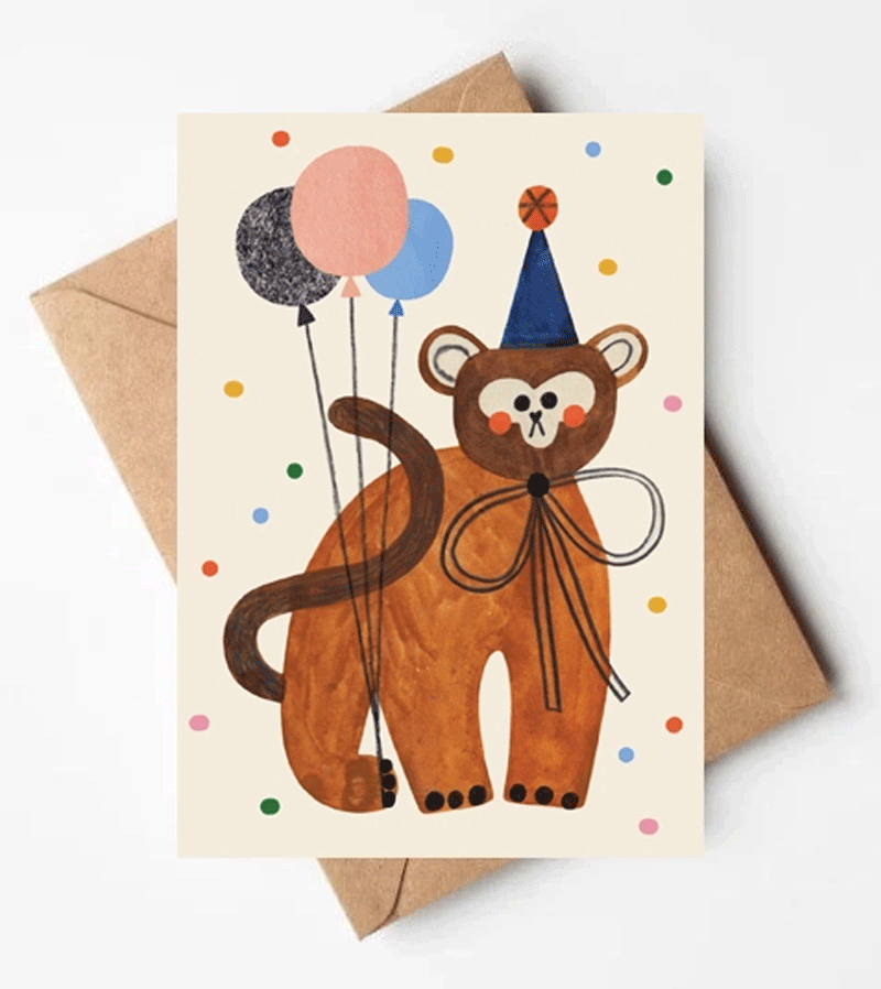 Party Monkey Card by Daria Solak