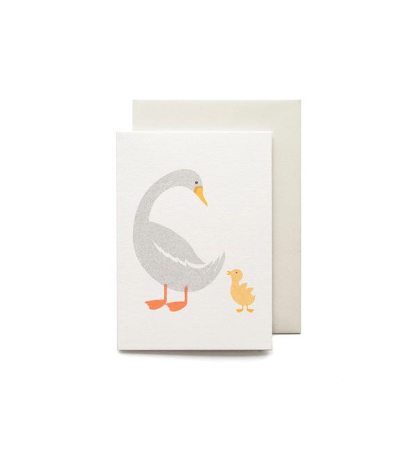 Mother Duck & Duckling New Baby Mini Card by Bobbie Print