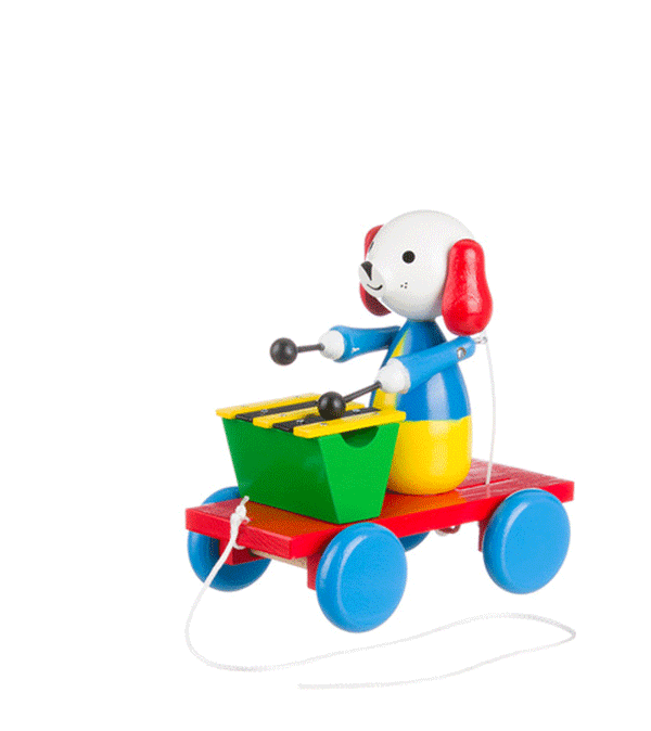 Dog with Xylophone Wooden Pull Along