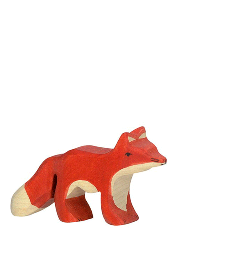 Wooden Small Standing Fox by Holztiger