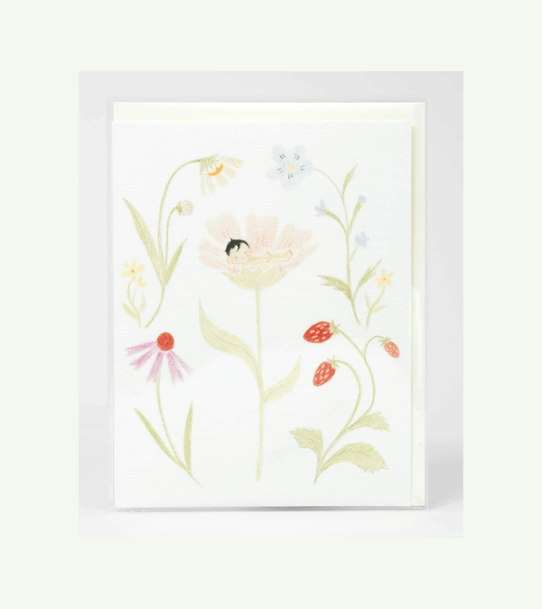 Little Flower New Baby Card by Black Apple