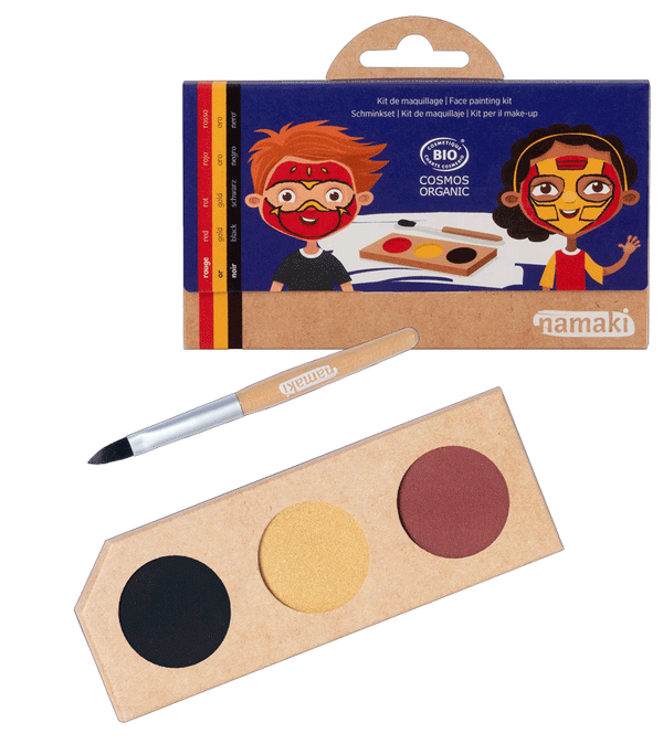 Red Yellow & Black 3 Colours Face Painting Palette by Namaki