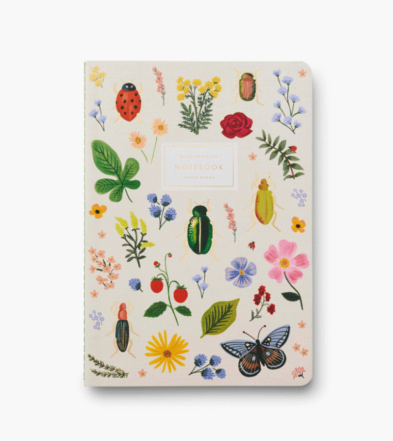 Cream Insects and Nature Stitched Notebook by Rifle Paper Co