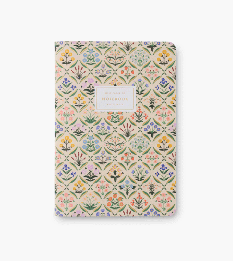 Cream Floral Stitched Notebook by Rifle Paper Co