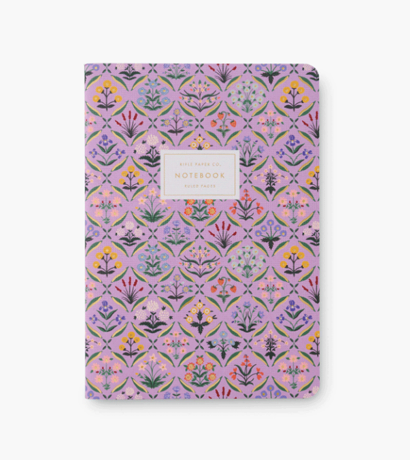 Lilac Floral Stitched Notebook by Rifle Paper Co