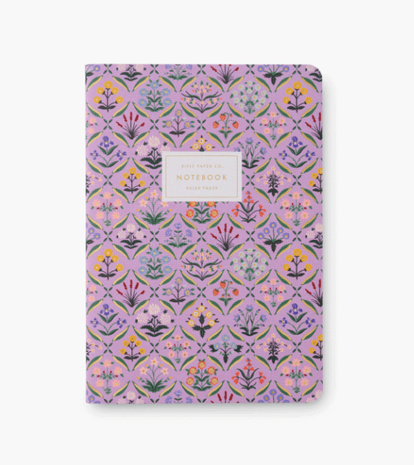 Lilac Floral Stitched Notebook by Rifle Paper Co