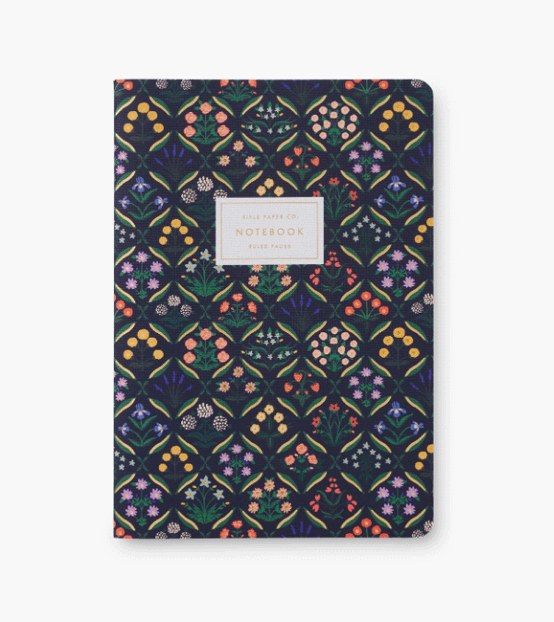Navy Floral Stitched Notebook by Rifle Paper Co