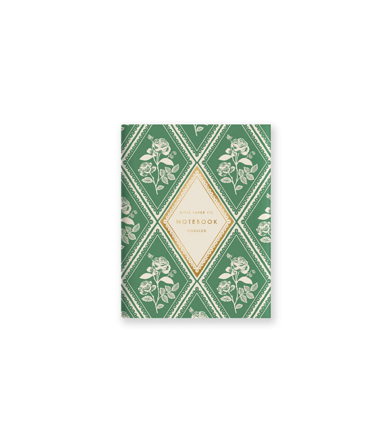 Green Roses Garden Study Stitched Pocket Notebook by Rifle Paper Co