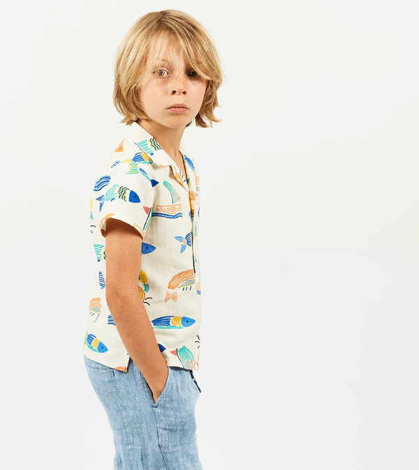 Freddie Shirt in Ocean Print by Arsene et les Pipelettes