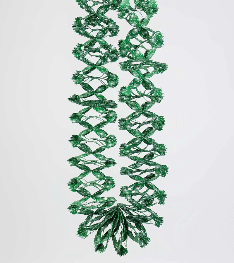 Dandelion Green & White Accordion Paper Garland by AfroArt