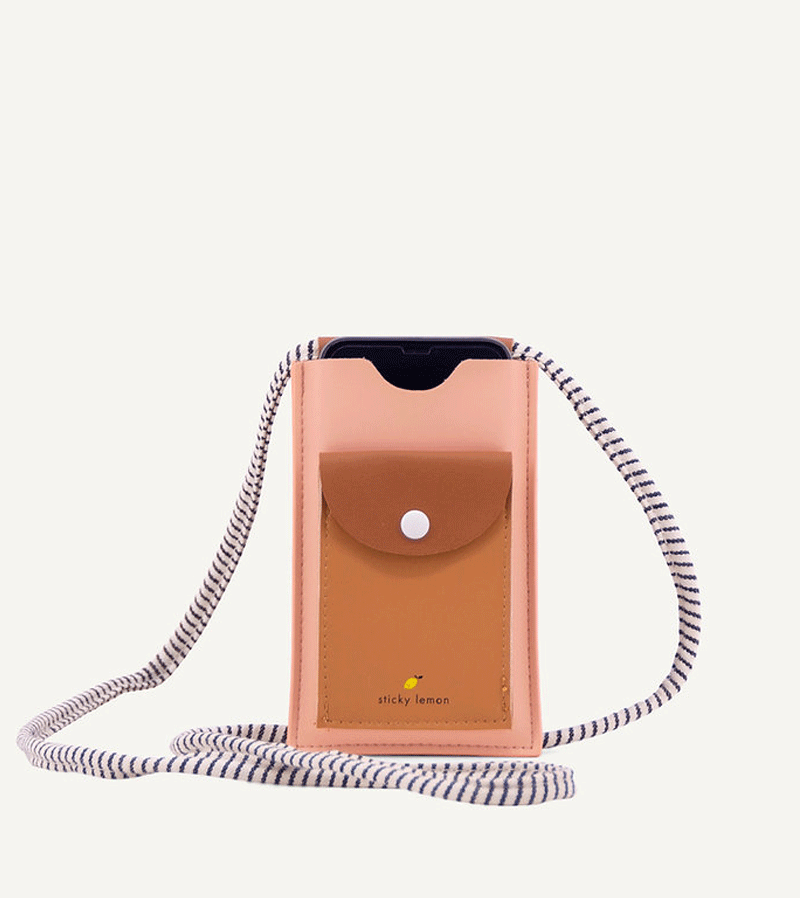 Lemonade Pink , Cinnamon Brown & Apricot Phone Pouch by Sticky Lemon
