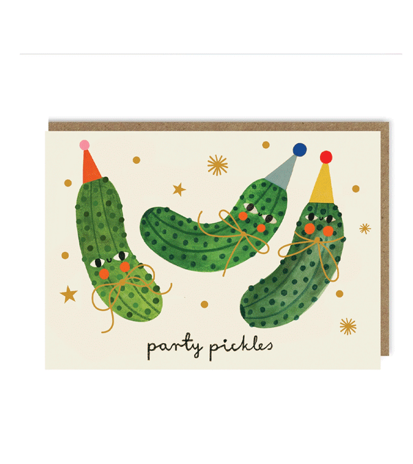 Party Pickles Gold Foil Card by Daria Solak