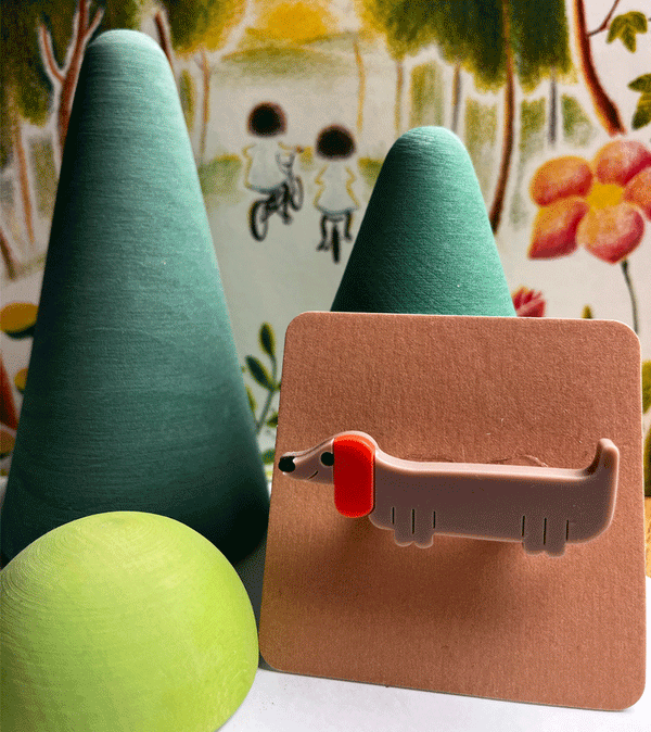 Sausage Dog Brooch by Acorn & Will