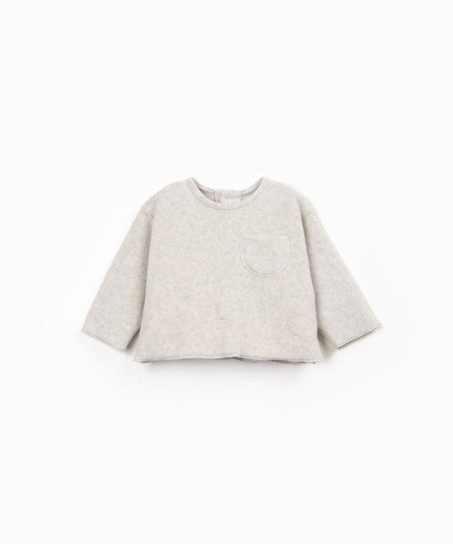 Oat Melange Polar Fleece Sweater by PLAY UP
