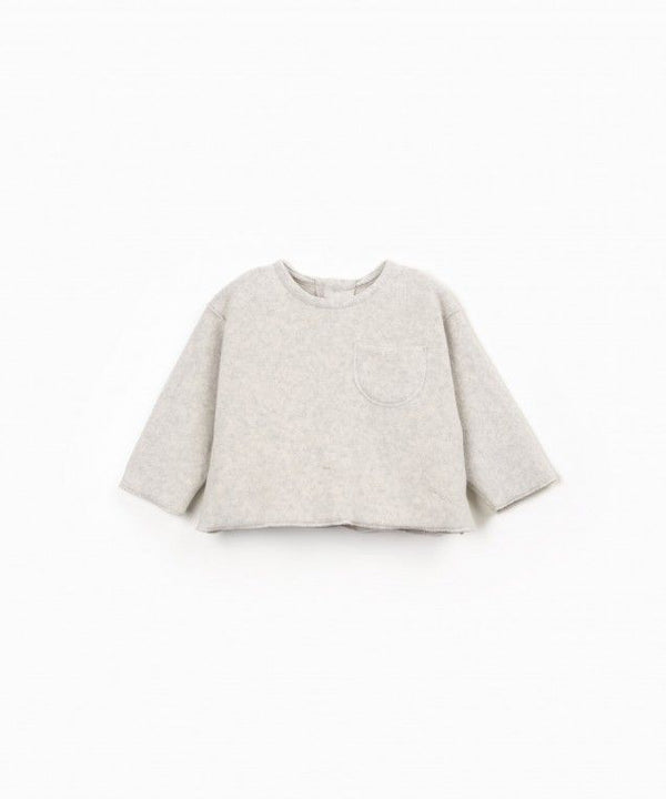 Oat Melange Polar Fleece Sweater by PLAY UP
