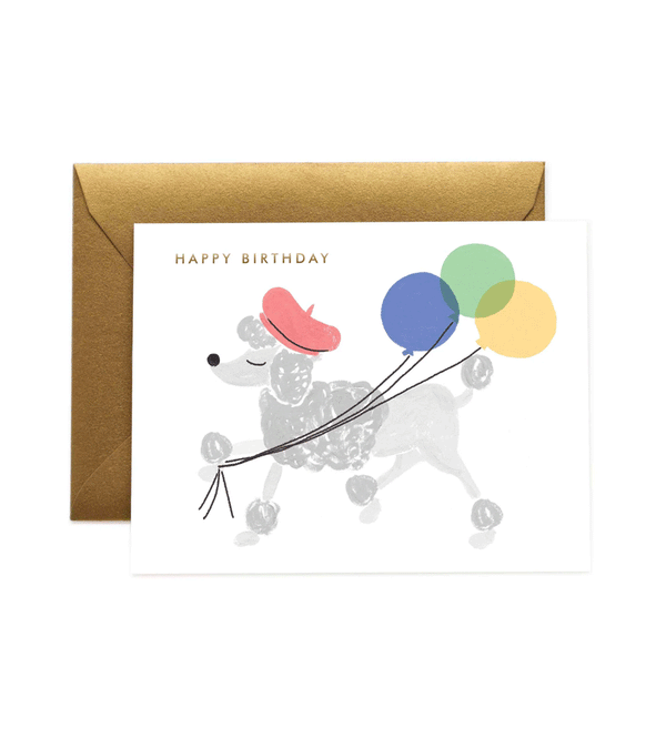 French Poodle Birthday Card by Rifle Paper Co