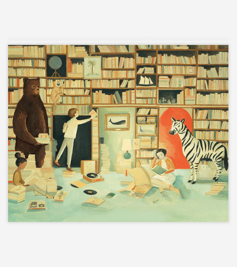 Imaginaries Library 8x10" Archival Print by Black Apple