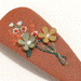 Set of 2 Pumpkin Embroidered Linen Hair Clips