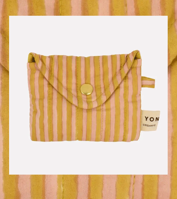 Biscuit  Candy Stripe Quilted Popper Purse by Yonder