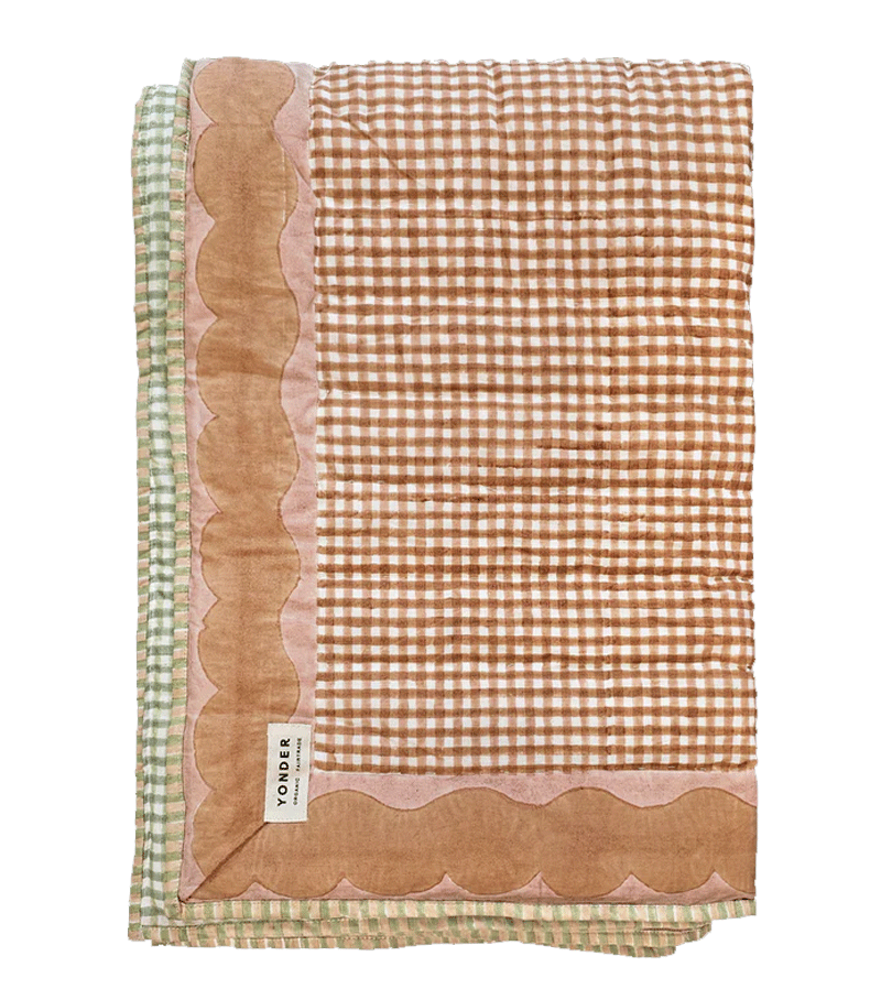 Fudge Gingham Organic Cotton Quilt by Yonder