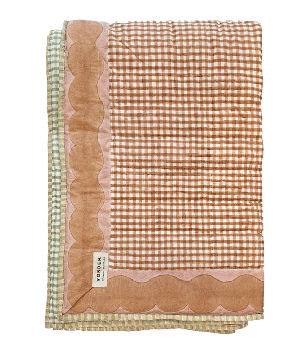 Fudge Gingham Organic Cotton Quilt by Yonder