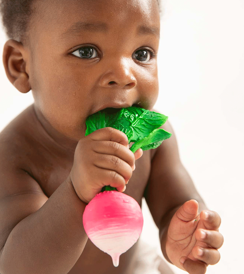 Ramona the Radish Baby Teether by Oli and Carol