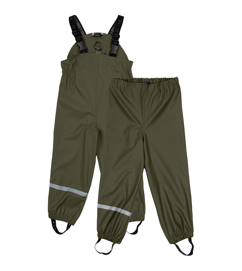 Dusty Olive Rain Trousers by Mikk-Line