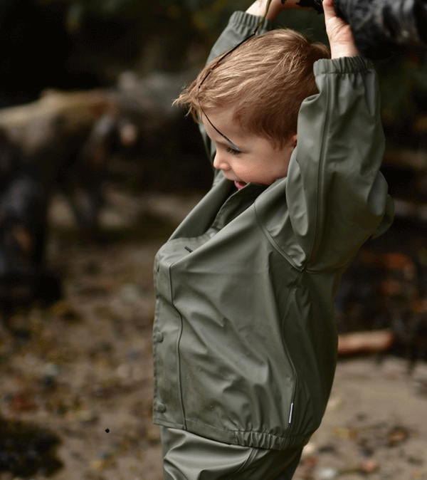 Dusty Olive Rain Coat by Mikk-Line