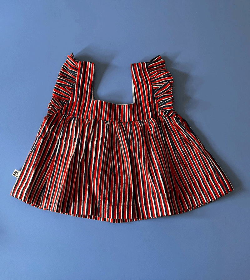 Navy and Red Stripe Dress Top by 8000 miles