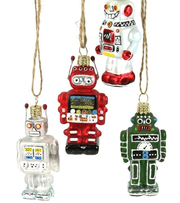 Robot Glass Ornament by Cody Foster