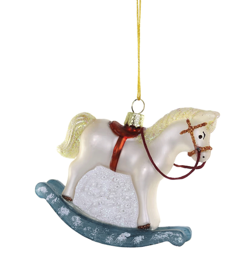 Rocking Horse Glass Ornament by Cody Foster