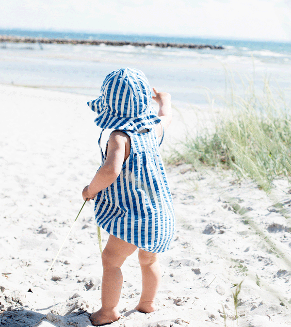 Azur Striped Woven Romper by Serendipity