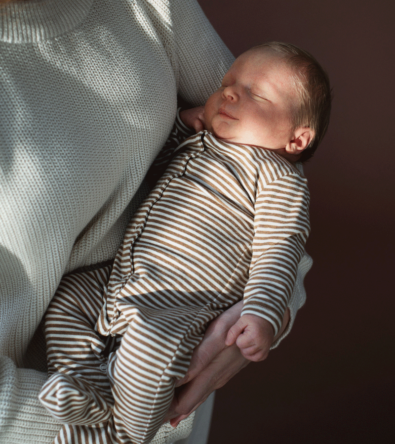 Almond and Ecru Stripe Organic Cotton Romper by Serendipity