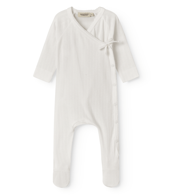 2026 Gentle White Pointelle Modal Rubetta Onesie by MarMar Copenhagen