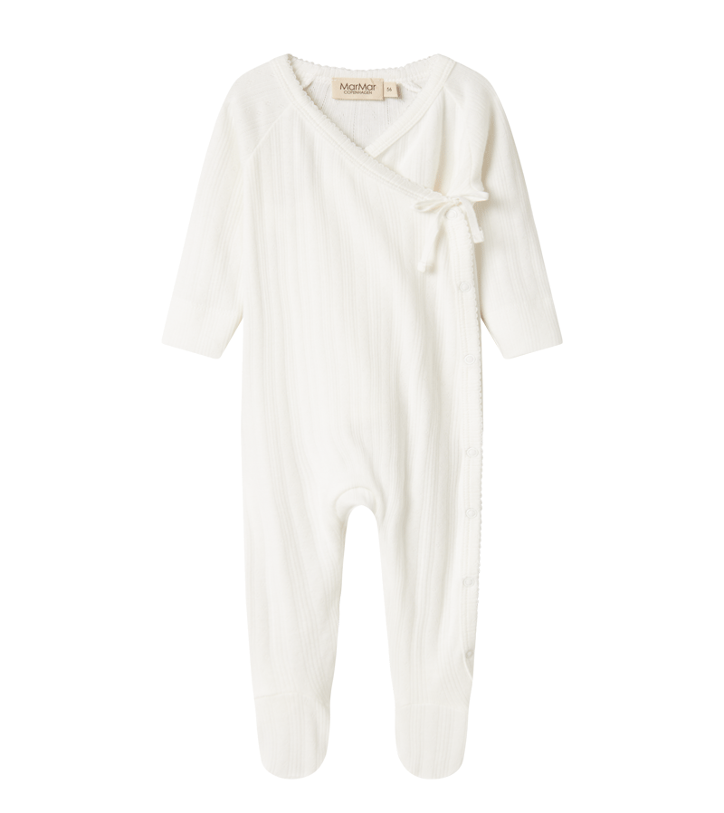 Gentle White Pointelle Modal Rubetta Onesie by MarMar Copenhagen