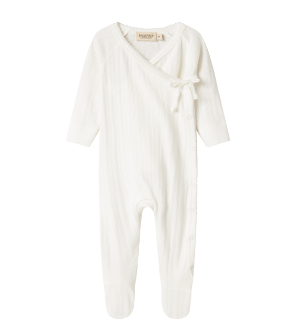 Gentle White Pointelle Modal Rubetta Onesie by MarMar Copenhagen