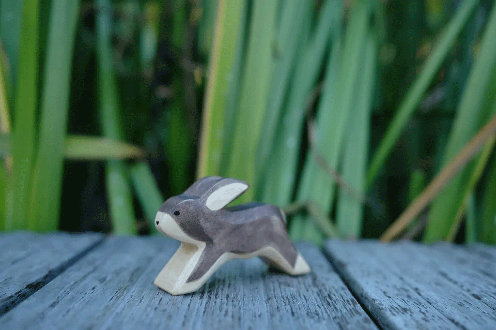 Wooden Rabbit Running by Holzwald
