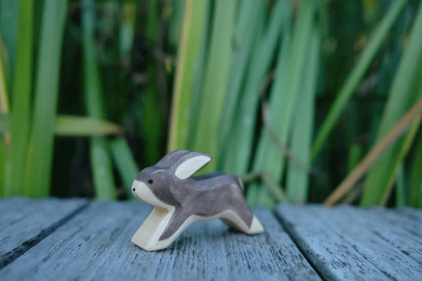 Wooden Rabbit Running by Holzwald