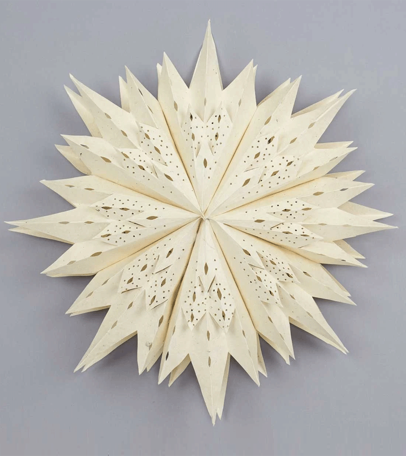 White Sparkle Advent Paper Star Decoration by AfroArt