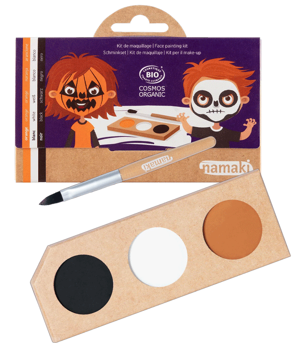 Black White & Orange 3 Colours Face Painting Palette by Namaki
