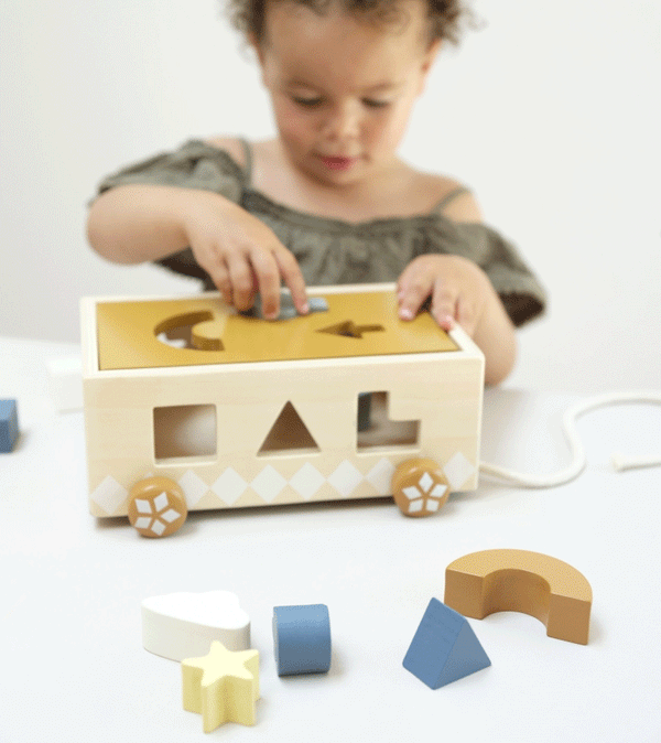 Shape Sorter Pull Cart by Fabelab