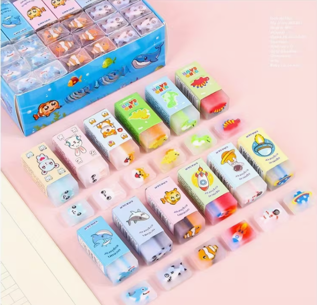 Assorted design Regtangular Erasers